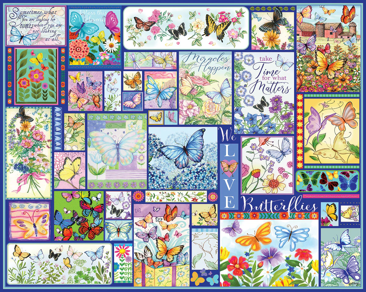 White Mountain Puzzles - Butterflies (1930pz) - 500 Piece Jigsaw Puzzle