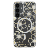 Case-Mate - Floral Gems Case with Magnet for Samsung Galaxy S25 Plus - Gold