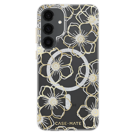 Case-Mate - Floral Gems Case with Magnet for Samsung Galaxy S25 Plus - Gold