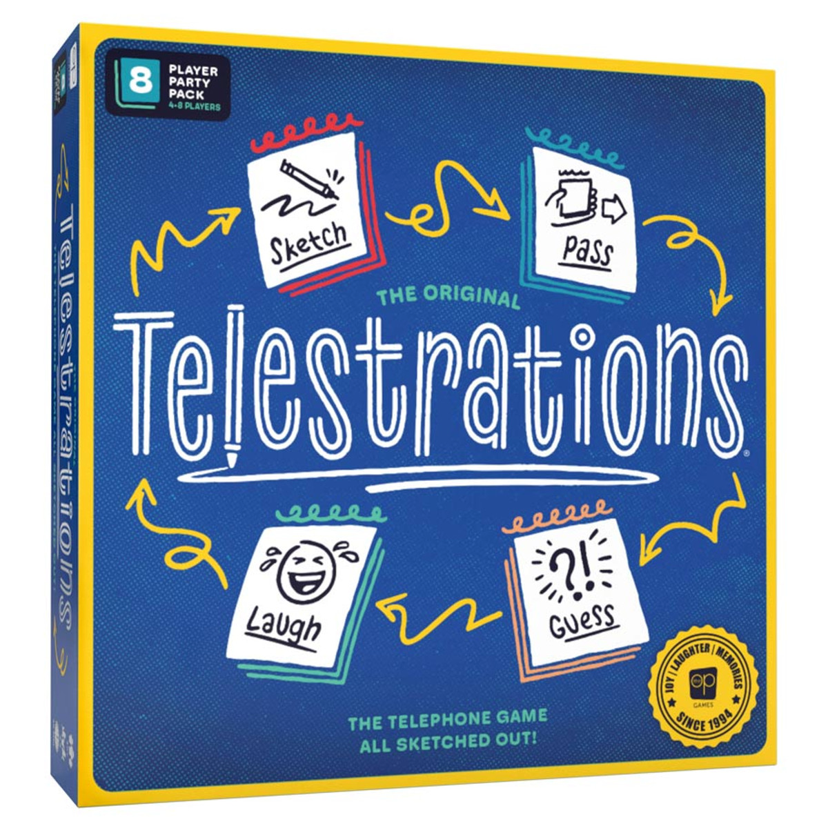 Telestrations Original 8-Player | Family Board Game | A Fun Game for Kids and Adults | Game Night Just Got Better | The Telephone Game Sketched Out | Ages 12+