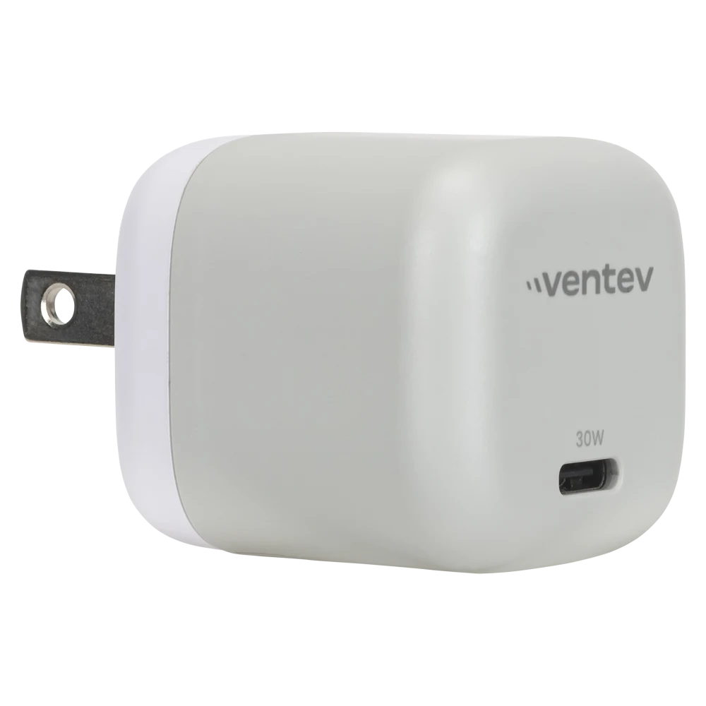 Ventev - 30W Mini Wall Charger and USB C to Apple Lightning Cable - White