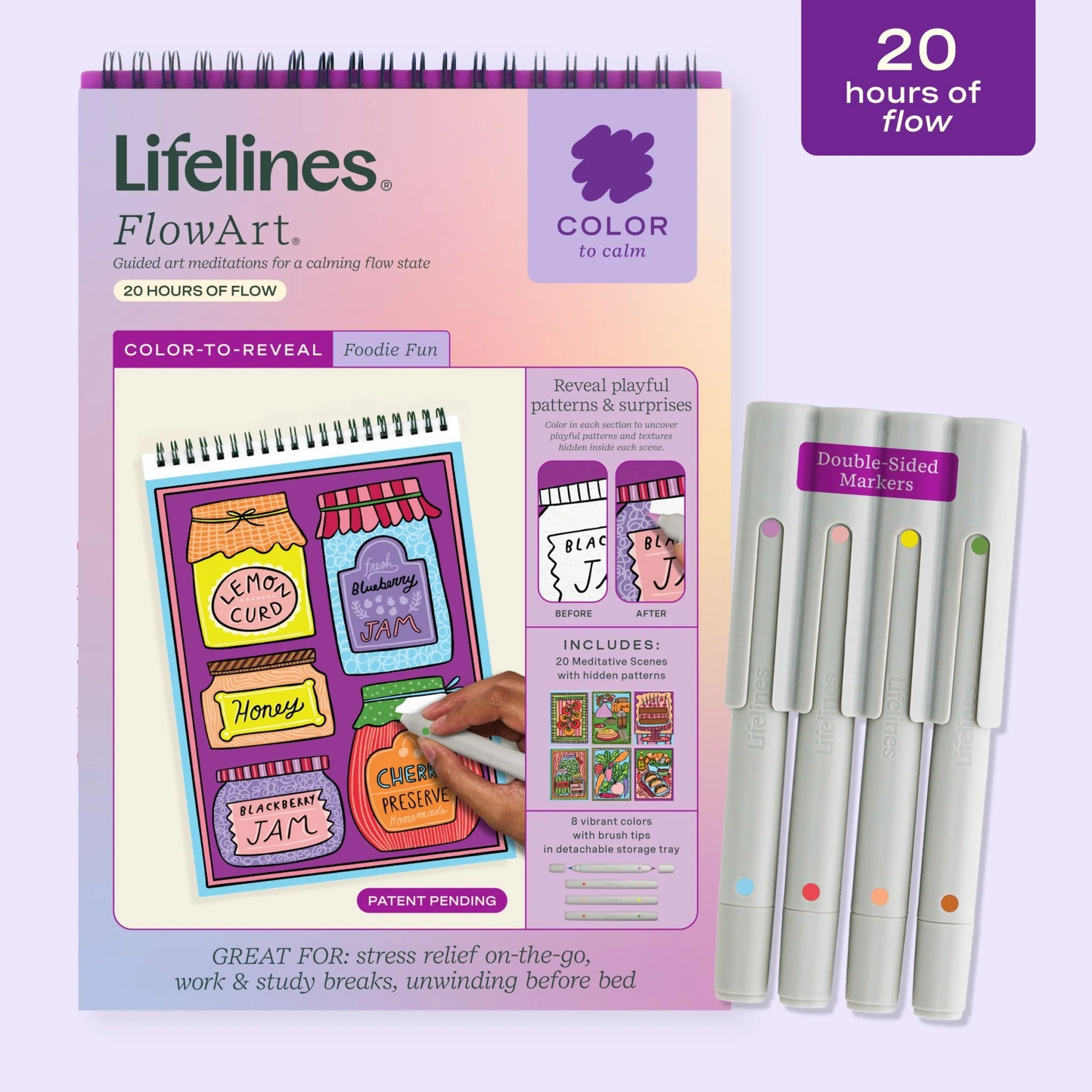 FlowArt® - Color-to-Reveal, Foodie Fun