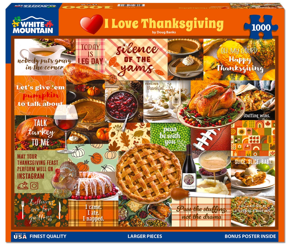 I Love Thanksgiving 1000 piece jigsaw puzzle by White Mountain Puzzles, box image