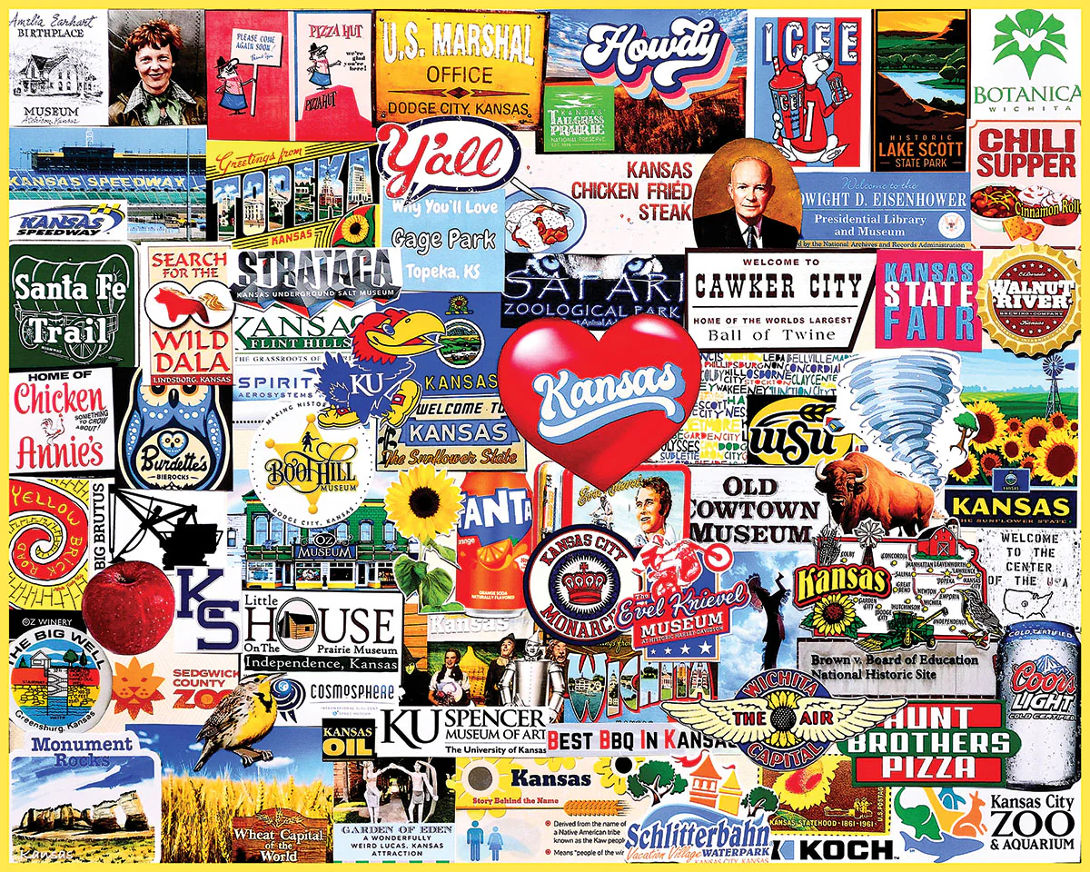 White Mountain Puzzles - I Love Kansas (2114pz) - 1000 Piece Jigsaw Puzzle