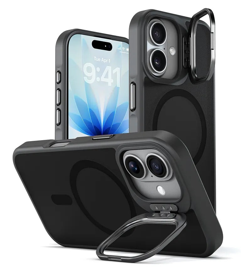 xBase iPhone 17 - DuoHybrid with Kickstand MagSafe - Reinforced Protective Case - Black