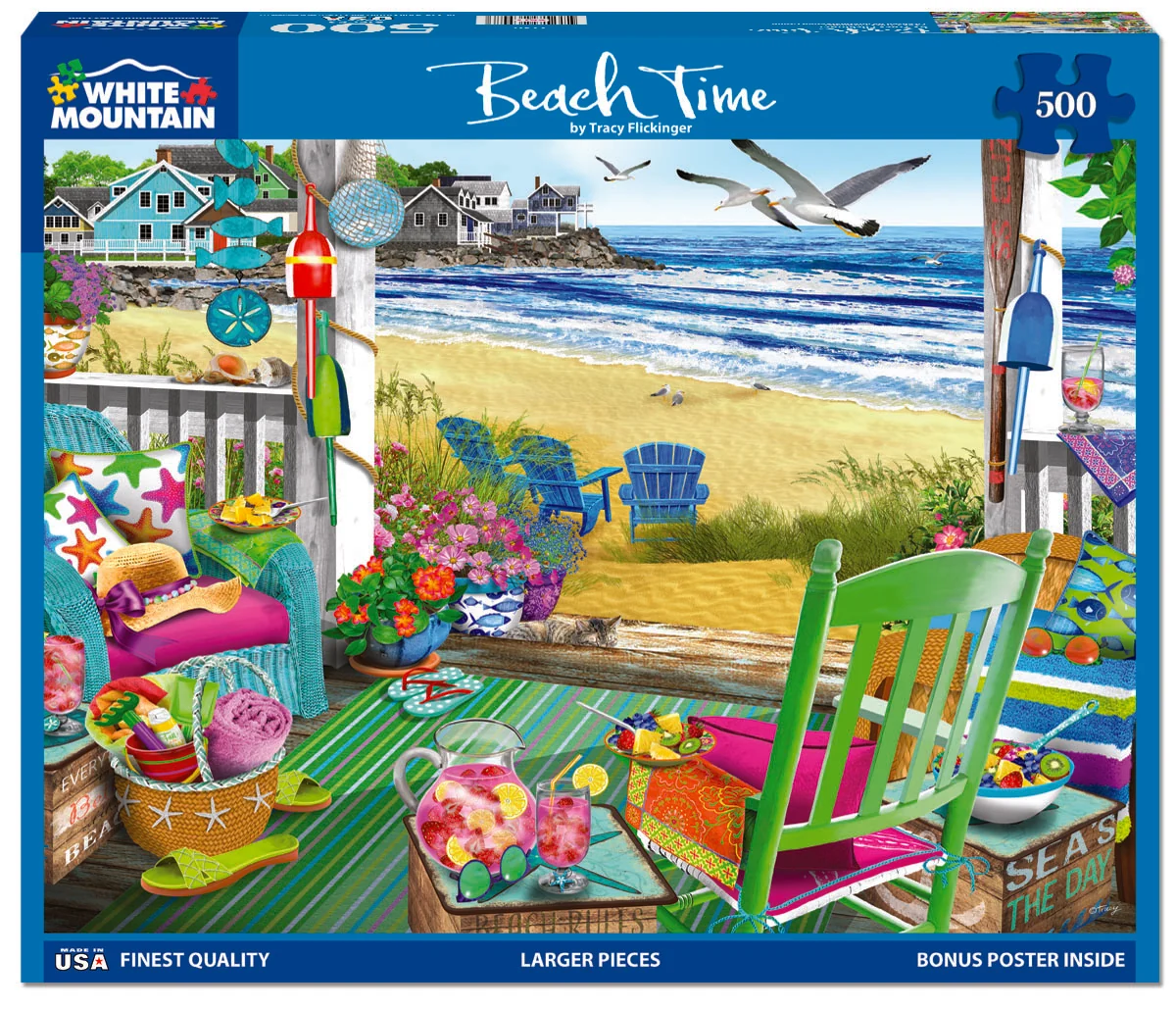 Beach Time 500 piece jigsaw puzzle by White Mountain Puzzles, box image