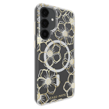 Case-Mate - Floral Gems Case with Magnet for Samsung Galaxy S25 Plus - Gold