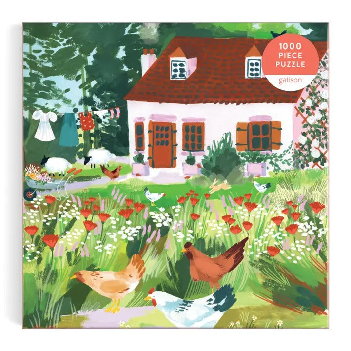 Galison - Cottage Wildflowers 1000 Piece Puzzle in a Square Box