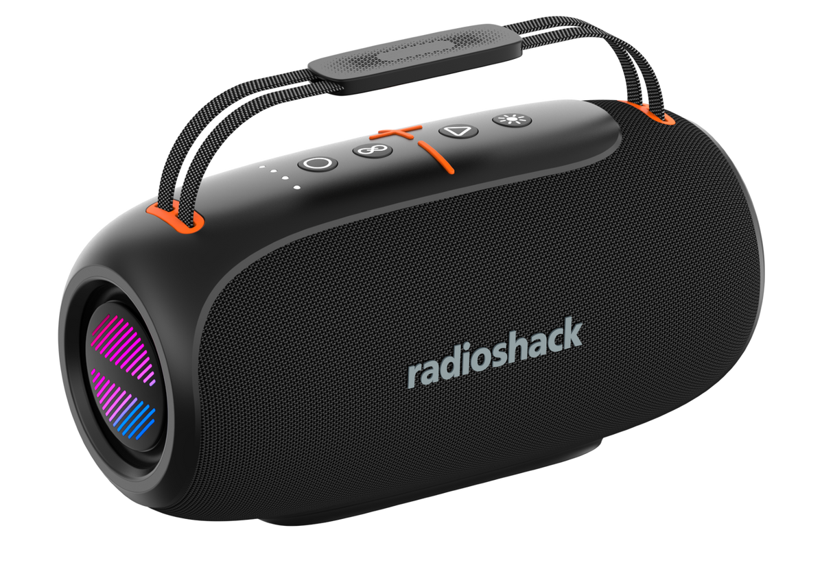 RadioShack 80W IPX5 Bluetooth Speaker – Black & Orange