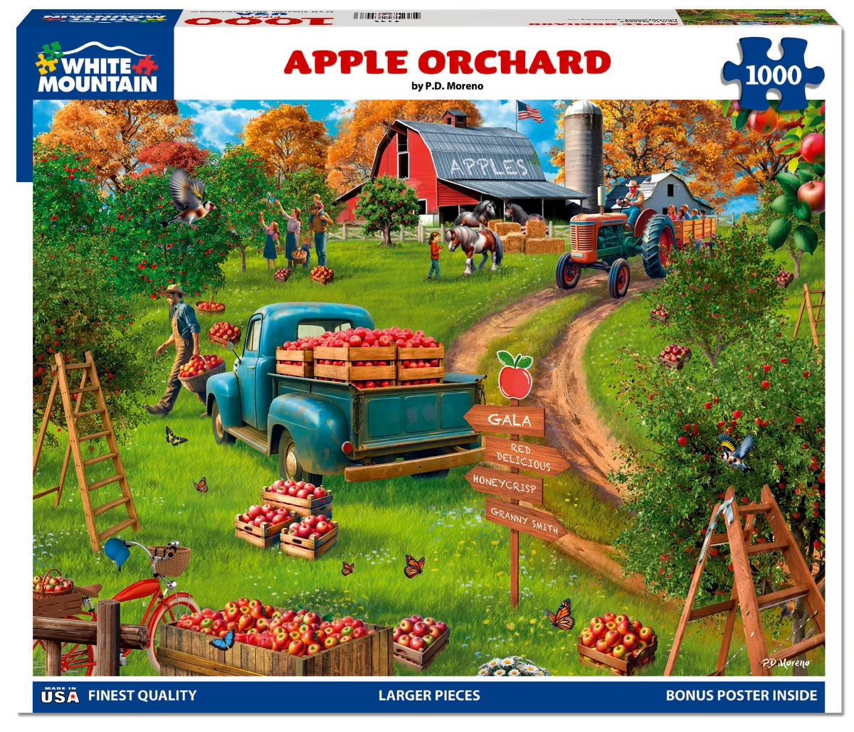 Apple Orchard 1000 piece jigsaw puzzle by White Mountain Puzzles, box image