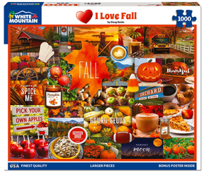 I Love Fall 1000 piece jigsaw puzzle by White Mountain Puzzles, box image