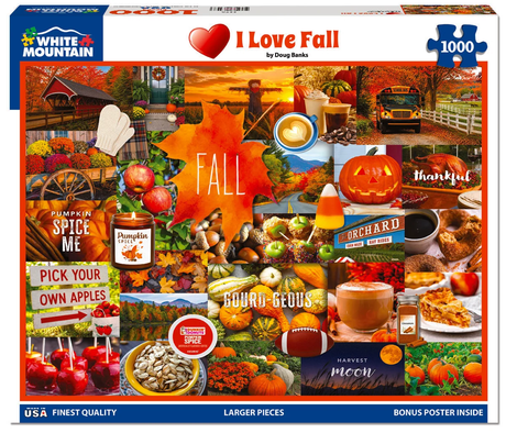 I Love Fall 1000 piece jigsaw puzzle by White Mountain Puzzles, box image
