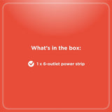 RadioShack 6 Outlet Power Strip with 2 USB-A inputs 5V and 90J Surge Protector 6100855