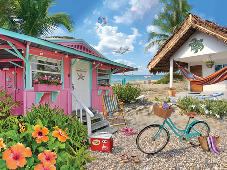 White Mountain Puzzles - Beach Cottages (2113pz) - 500 Piece Jigsaw Puzzle