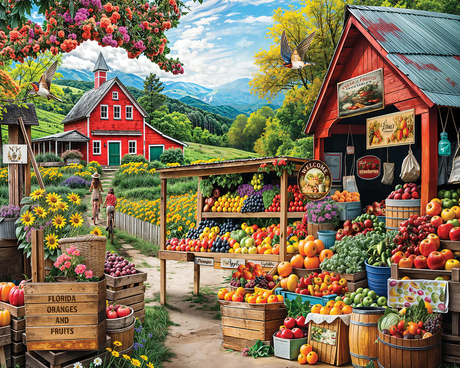 White Mountain Puzzles - Farm Stand (2164pz) - 1000 Piece Jigsaw Puzzle