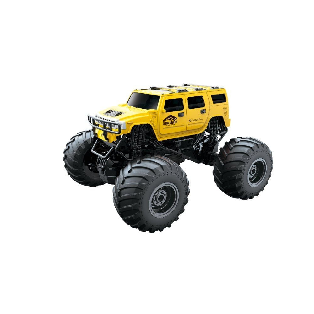 High-Speed RC Monster Truck - 360° Spins & Flips, 9 mph, 148 ft Range, 40-Min Playtime, LED Lights, USB Rechargeable, Yellow