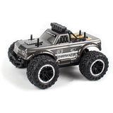 Off-Road RC Stunt Truck (1:18) - All-Terrain, LED Lights & Shock Absorbers, 9 mph, 164 ft Range, 20 Min Playtime, USB Rechargeable, Gray