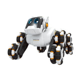 Interactive RC Robot Dog - Stunt Moves, 8-Wheel, 360° Spins, 82ft Range, Music & Water Spray, LED Lights, 30 Min Playtime, USB Rechargeable, White