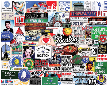 White Mountain Puzzles - I Love Boston (2161pz) - 1000 Piece Jigsaw Puzzle