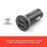 RadioShack 2 USB Car Charger 3 4A 2733356
