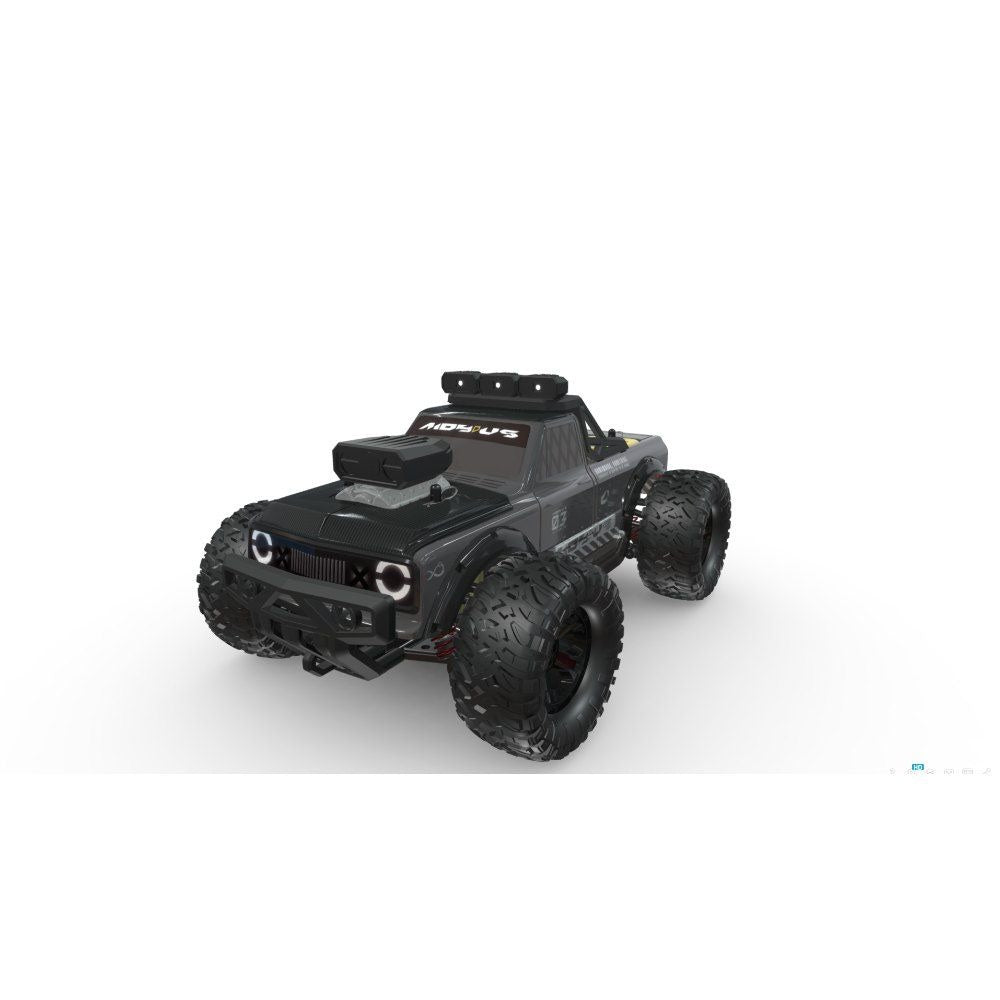 All-Terrain RC Stunt Truck (1:16) - LED Lights, 15.5 mph, 164 ft Range, 25-Min Playtime, USB Rechargeable, Black