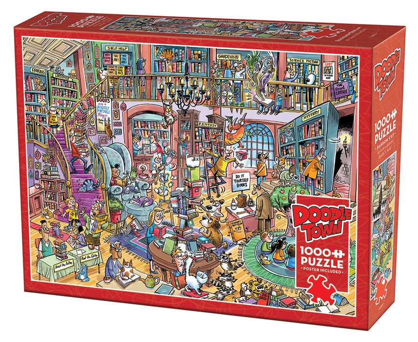 Cobble Hill DoodleTown: Bookshop Bedlam | 1000 Piece Puzzle