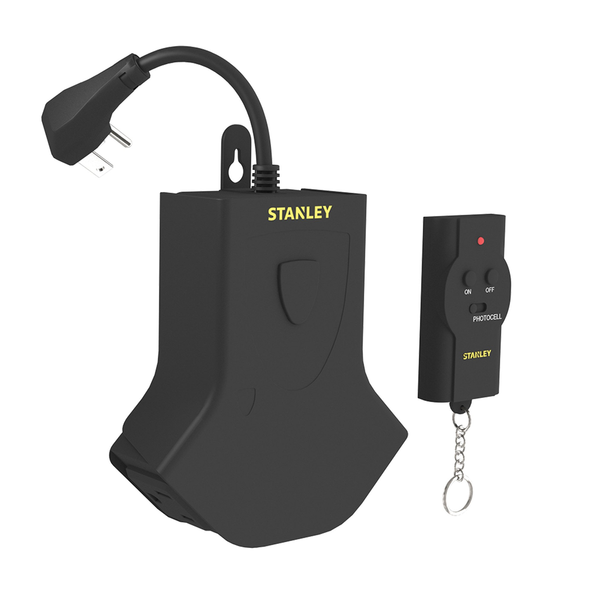STANLEY 3-AC Outlet Outdoor Grounded Power Hub with Remote Transmitter