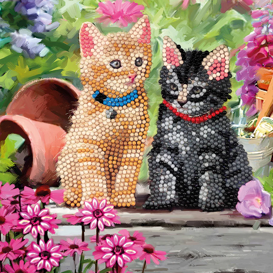Crystal Art Card Kit - Cat Friends