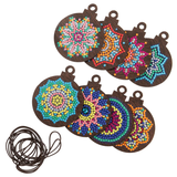 Crystal Art Mandala Mayhem Festive Hanging Decorations Set of 8
