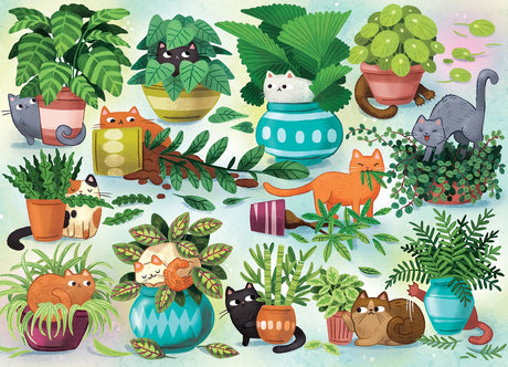Cobble Hill Cat vs. Plants 500 Piece Puzzle