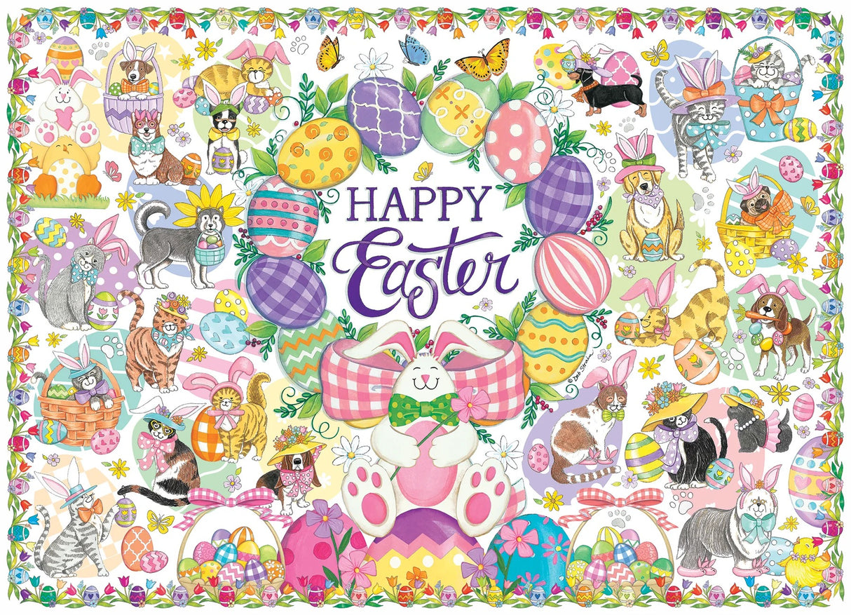 Cobble Hill Happy Easter | Family Pieces 350 Puzzle