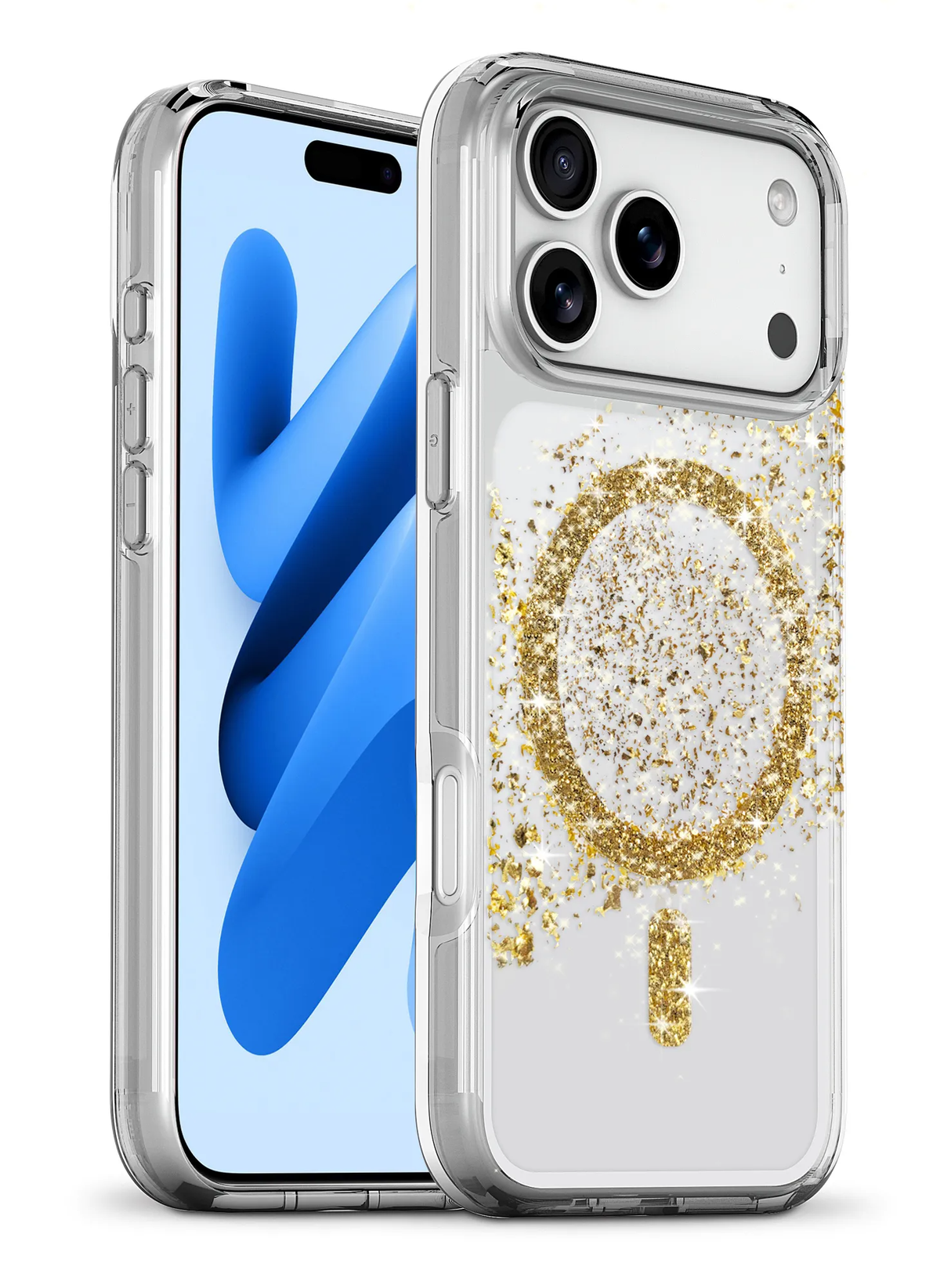 iPhone 17 Pro Sparkleline Series Light MagSafe Compatible Case - Gold Stripe