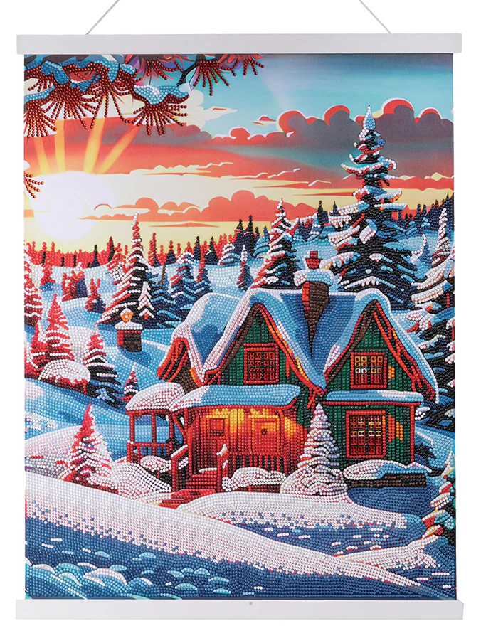 Crystal Art ‘Winter Sunset’ Scroll Kit 40x50cm