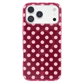 VELVET CAVIAR MagSafe Case for Apple iPhone 18 Pro Max / 17 Pro Max, Raspberry Polka Dot