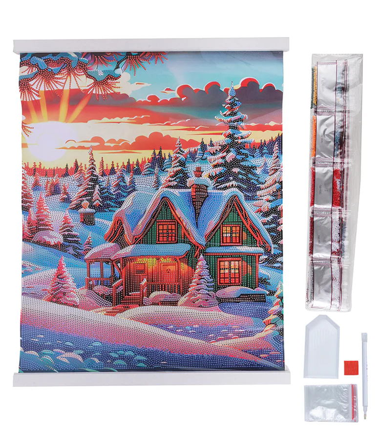 Crystal Art ‘Winter Sunset’ Scroll Kit 40x50cm