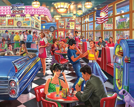 White Mountain Puzzles - Juke Box Diner (1897pz) - 500 Piece Jigsaw Puzzle