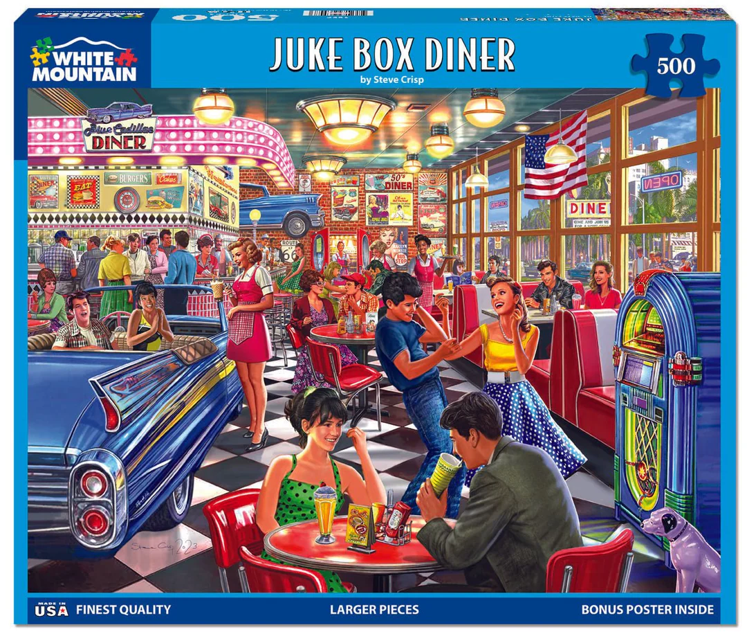 White Mountain Puzzles - Juke Box Diner (1897pz) - 500 Piece Jigsaw Puzzle