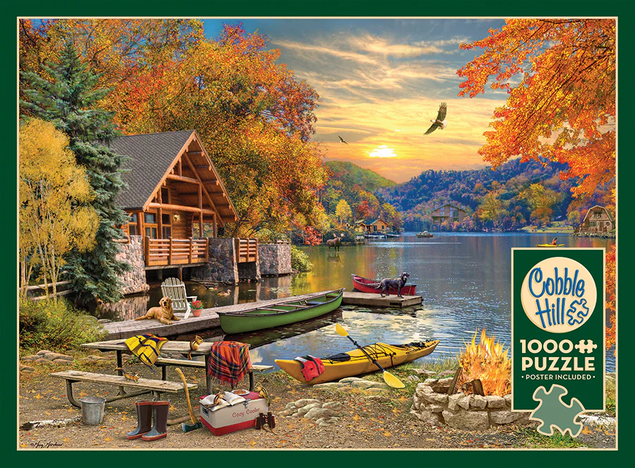 Cobble Hill 1000 Piece Puzzle - Lakeside Retreat - Sample Poster Included