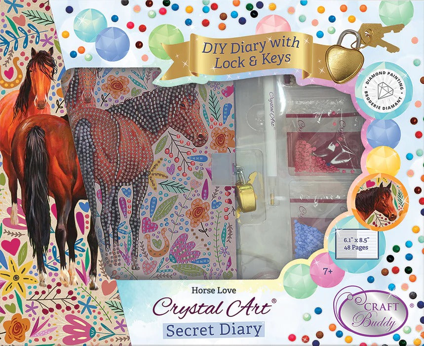 Crystal Art Secret Diary-Horse Love-with Lock & Keys