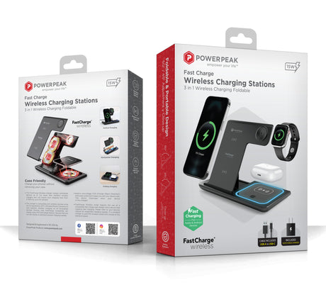 POWERPEAK 3 IN 1 WIRELESS CHARGING STATION - FOLDABLE - image 1