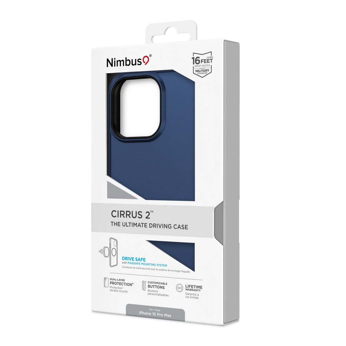 IPHONE 15 PRO MAX NIMBUS9 CIRRUS 2 CASE WITH MAGSAFE - MIDNIGHT BLUE