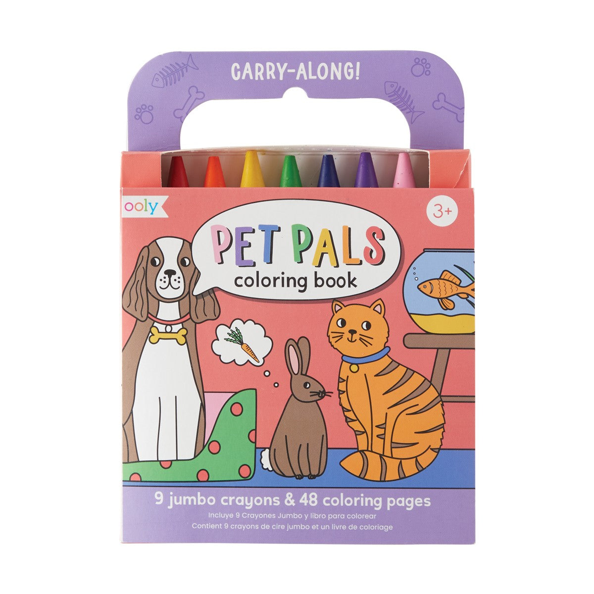OOLY Carry Along! Coloring Book and Crayon Set - Pet Pals - Set of 9 Crayons - main product image