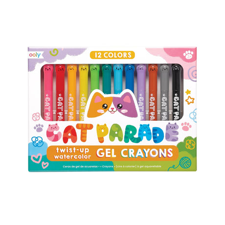 OOLY Cat Parade: Twist-Up Watercolor Gel Crayons (Set of 12) - main product image