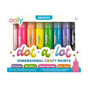 OOLY Dot-a-Lot 3D Dimensional Craft Paint - Brights - Set of 8 - main product image