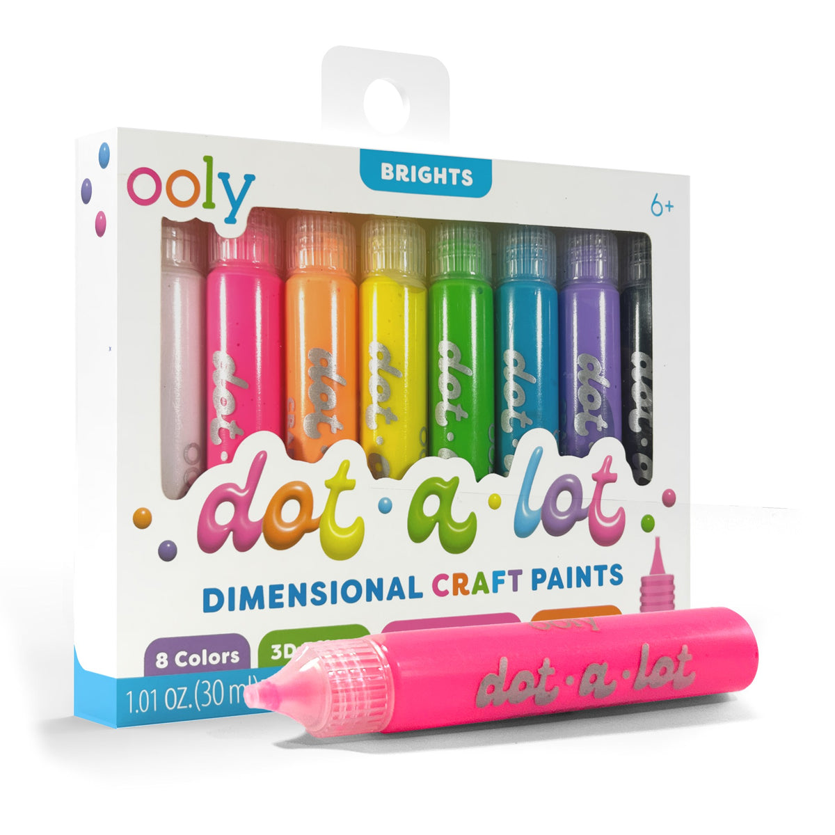 OOLY Dot-a-Lot 3D Dimensional Craft Paint - Brights - Set of 8 - product image 2 of 8