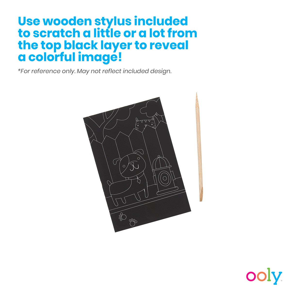 OOLY Scratch and Scribble Mini Scratch Art Kit - Friendly Fish - 8 Cards 1 Sticker Sheet - product image 2 of 6