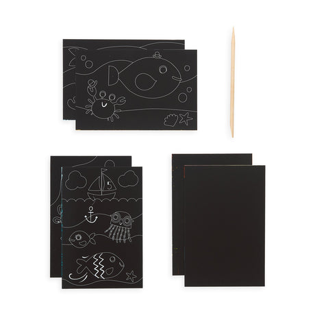 OOLY Scratch and Scribble Mini Scratch Art Kit - Friendly Fish - 8 Cards 1 Sticker Sheet - product image 5 of 6