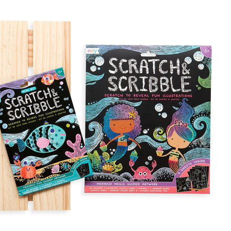 OOLY Scratch and Scribble Mini Scratch Art Kit - Friendly Fish - 8 Cards 1 Sticker Sheet - product image 6 of 6