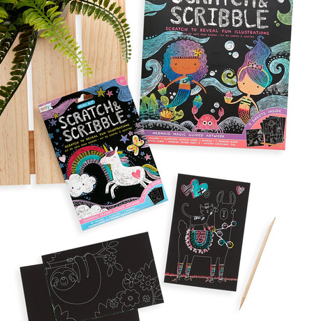 OOLY Scratch and Scribble Mini Scratch Art Kit - Funtastic Friends - 8 Cards 1 Sticker Sheet - product image 6 of 6