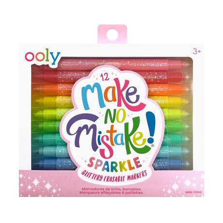 OOLY Make No Mistake!: Glittery Erasable Markers (Set of 12) - main product image